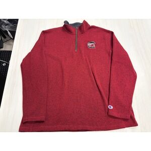 Champion South Carolina Gamecocks 1/4 Zip Sherpa Pullover Mens 2XL Red